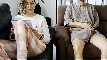 Risky masturbation next to the stepdaughter, but she helped out.